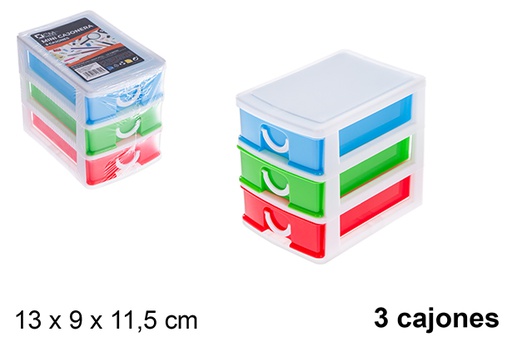 [121286] Mini colorful plastic chest of drawers 3 drawers