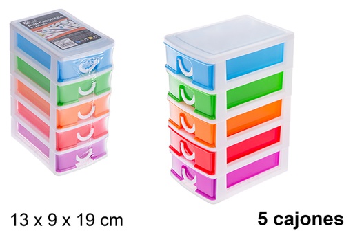 [121288] Mini colorful plastic chest of drawers 5 drawers