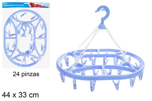 [121305] Tendedero plástico ovalado 24 pinzas