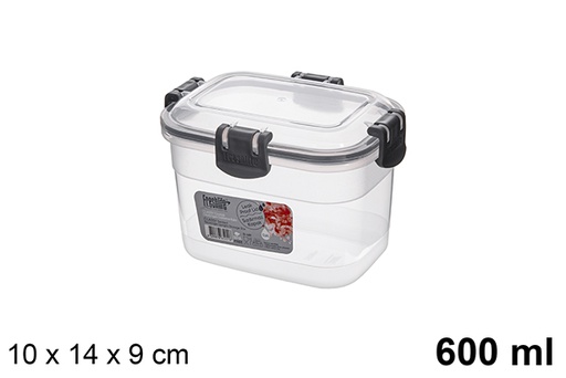 [121319] Lunch box rettangolare ermetico in plastica 600 ml