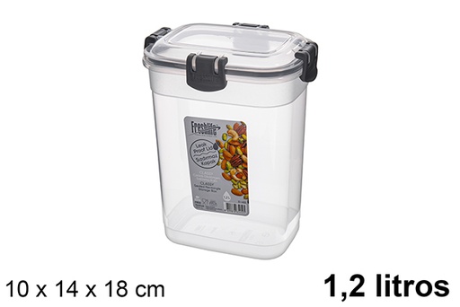 [121320] Portapranzo rettangolare in plastica ermetico 1,2 l.