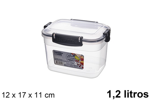 [121323] Rectangular airtight plastic lunch box 1,2 l.