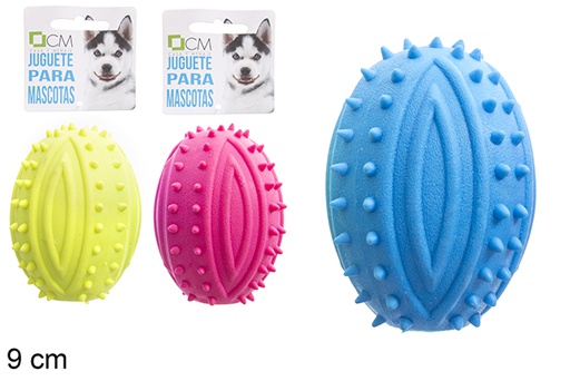 [121342] Giocattolo da rugby per animali con suono 9 cm