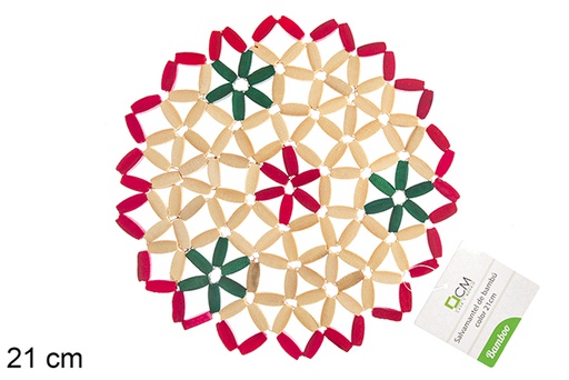 [121347] Colored bamboo trivet 21 cm