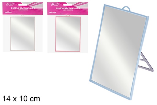 [121349] Espejo rectangular con soporte 14x10 cm