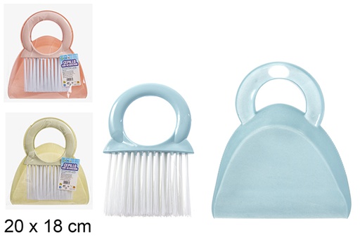 [121350] Dustpan with brush assorted color 20x18 cm