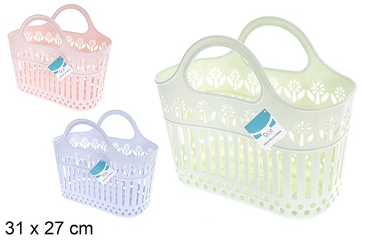 [121359] Cesto de plástico cores sortidas 31x27 cm