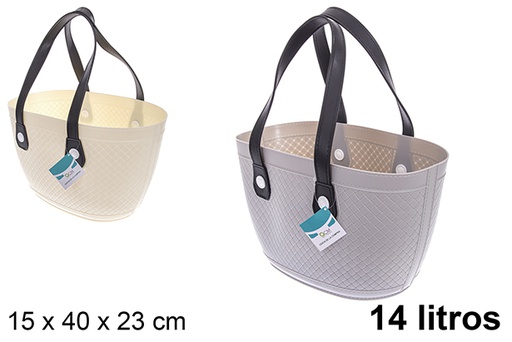 [121362] Bolso de plástico colores surtidos 14 l.