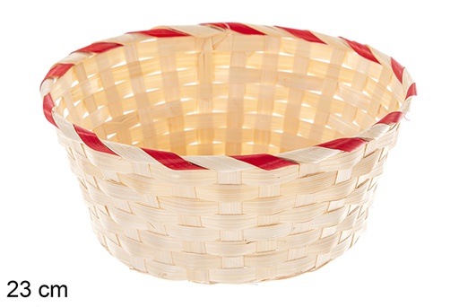 [121441] Round natural bamboo planter 24 cm