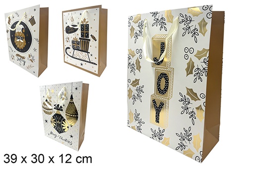 [121516] Bolsa de regalo Navidad decorada surtida 39x30 cm