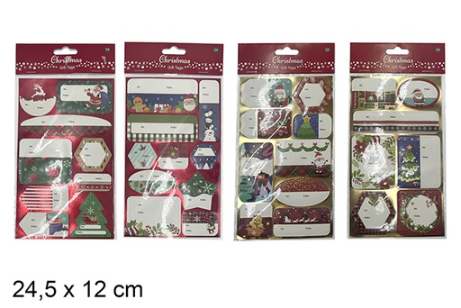 [121528] Pack 3 Christmas gift stickers assorted 24,5x12 cm