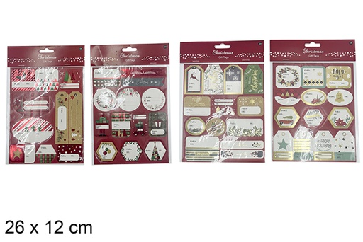 [121534] Pack 3 autocollants cadeaux de Noël 26x12 cm