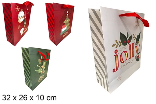 [121539] Bolsa de regalo Navidad decorada surtida 32x26 cm