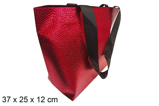 [121568] Sac cadeau de Noël rouge 37x25 cm