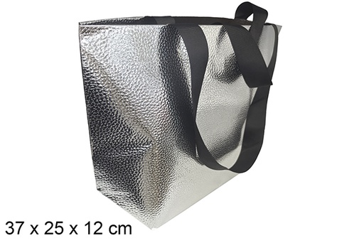 [121570] Sac cadeau de Noël argenté 37x25 cm 