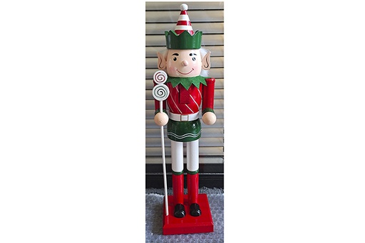 [121607] Wooden nutcracker with lollipop 35 cm