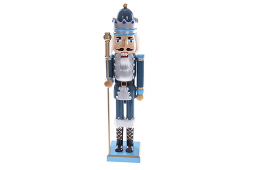 [121615] Cascanueces azul de madera Navidad 40 cm