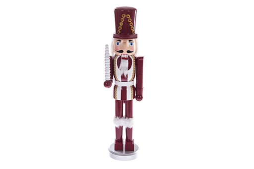 [121617] Red wooden Christmas nutcracker 40 cm