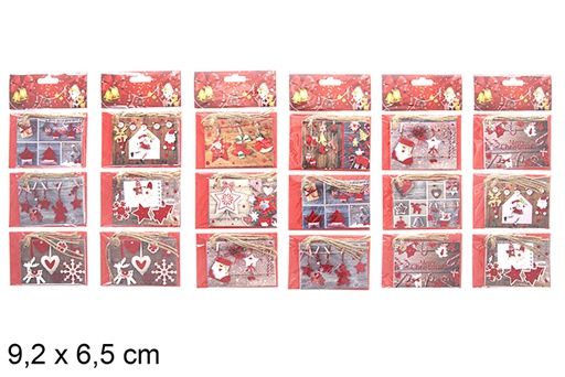 [121619] Pack 9 cartes postales de Noël décorées 9,2x6,5 cm