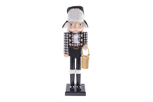 [121632] Black wooden Christmas nutcracker 38 cm