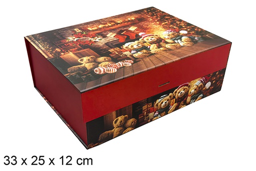 [121650] Christmas cardboard box decorated with Santa Claus 33x25 cm