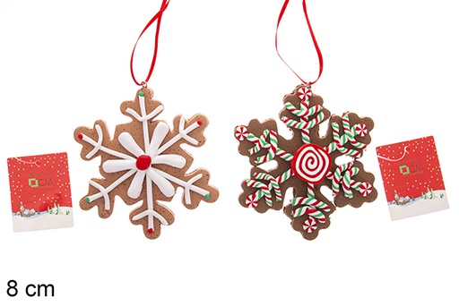 [121675] Ciondolo fiocco di neve assortito 8 cm