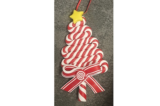 [121679] Pendentif sapin de Noël rouge 8 cm