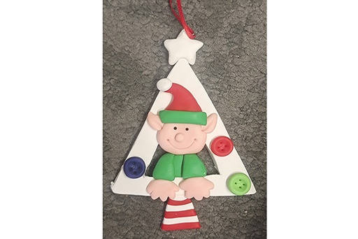 [121692] Christmas elf pendant on tree 8 cm