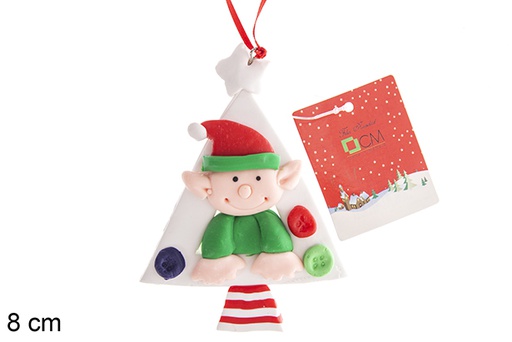 [121692] Pendente duende de Natal na árvore 8 cm