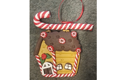 [121696] Colgante galleta casa de Navidad 8 cm