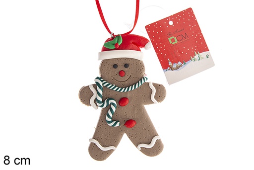[121721] Gingerbread man hat cookie pendant 8 cm