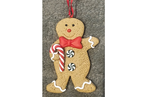 [121730] Colgante muñeco galleta con bastón Navidad 8 cm