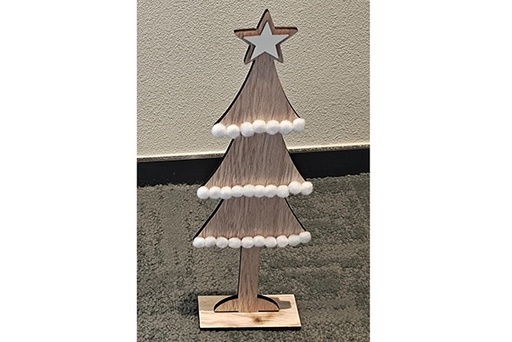 [121739] Figura in legno dell'albero di Natale assortito 10/34 cm