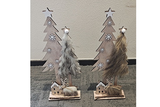 [121740] Wooden Christmas tree figure assorted 15/42 cm