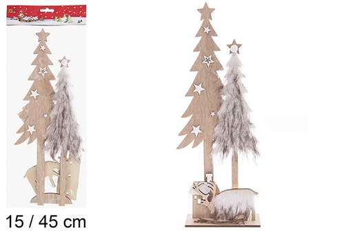 [121741] Figura de madeira da árvore de Natal sortida 15/45 cm