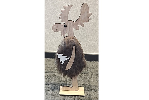 [121774] Wooden Christmas reindeer figure 30 cm