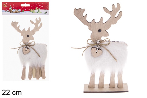 [121778] Figura de madeira de rena de Natal sortida 22 cm
