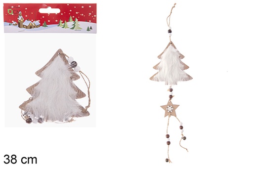 [121782] Colgante madera árbol/estrella Navidad 38 cm