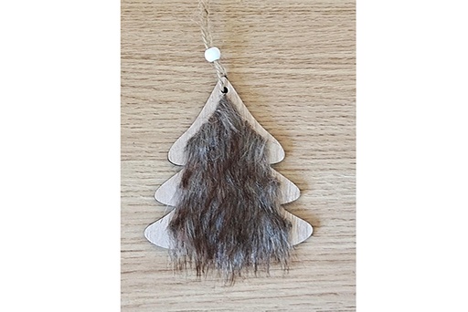 [121784] Pendentif en bois sapin de Noël 12 cm