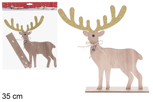 [121793] Figura in legno renna di Natale 35 cm