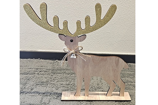 [121793] Wooden Christmas reindeer figure 35 cm