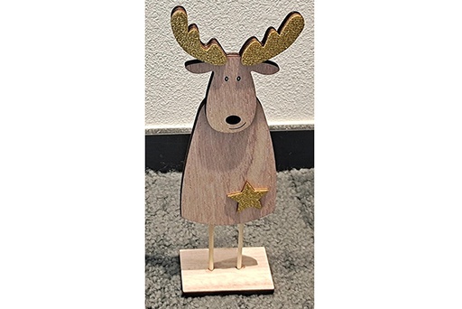 [121794] Figura madera reno Navidad 21,5 cm