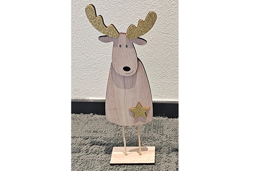 [121795] Wooden Christmas reindeer figure 27,5 cm