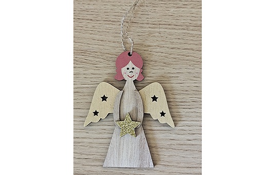 [121814] Pendentif Noel rouge assorti 13 cm