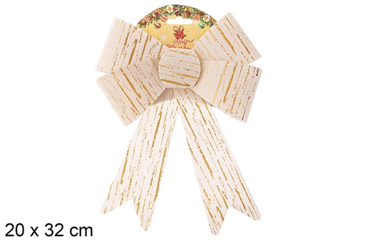 [121865] Fiocco natalizio bianco e oro 20x32 cm