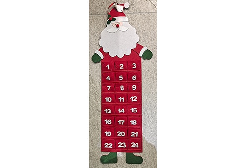 [121987] Christmas advent calendar Santa Claus 21x79 cm