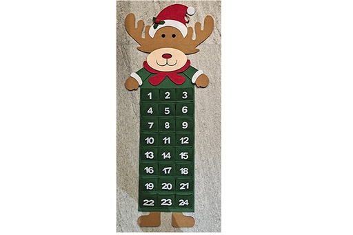 [121996] Calendario dell'Avvento di Natale renna 21x79 cm