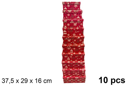 [122003] Pack 10 caixas de papelão decoradas de Natal 37,5x29 cm