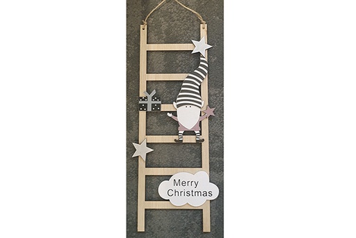 [122039] Christmas wooden pendant stairs 10x30 cm