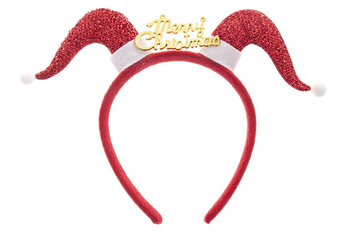 [122093] Chapéu de palhaço com faixa de natal
